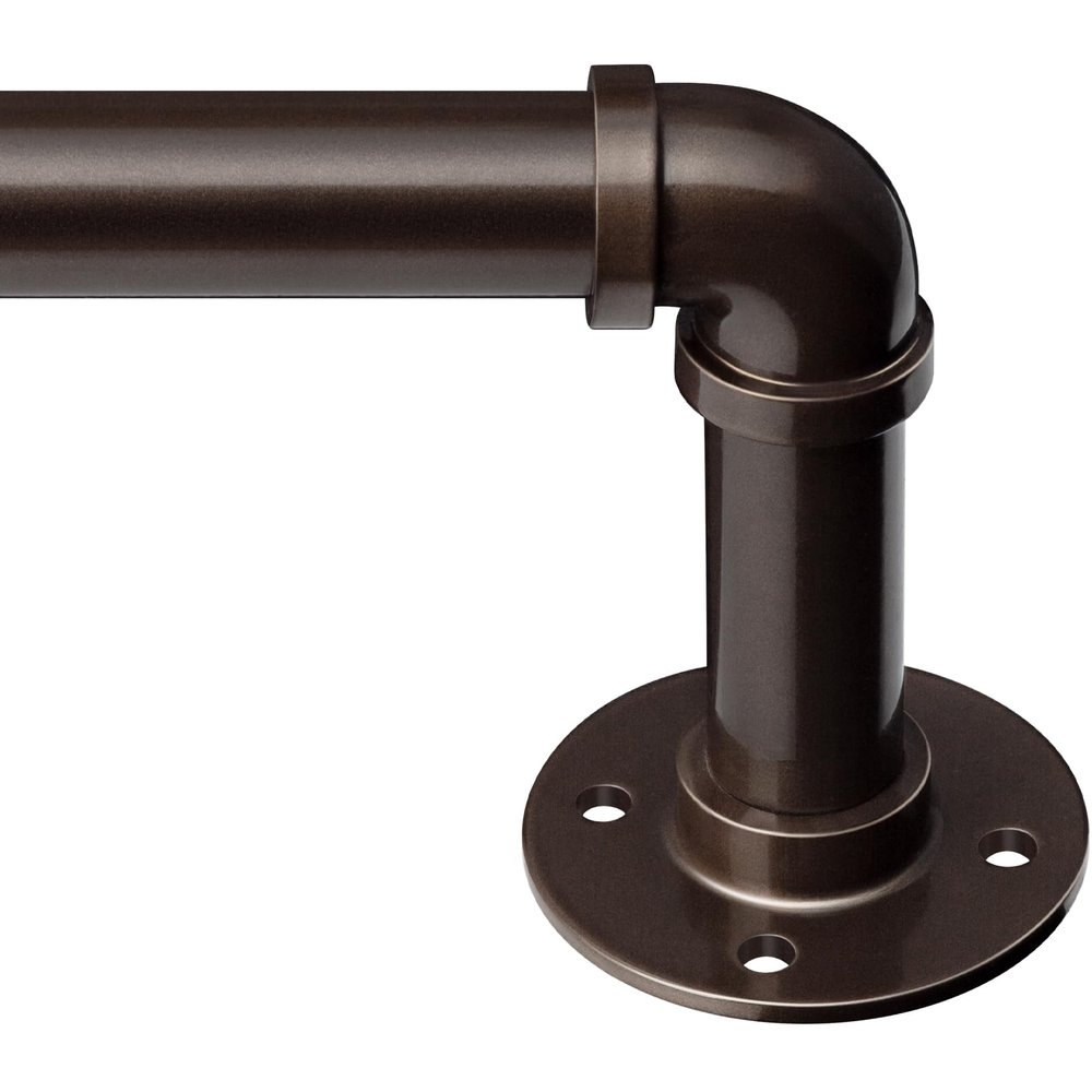Zeerobee Curtain Rods for Windows 120 to 240, 1 Inch Industrial Wrap Around Curtain Rod, Indoor/Outdoor Room Divider Adjustable Drapery Pole, 120"-240", Antique Bronze