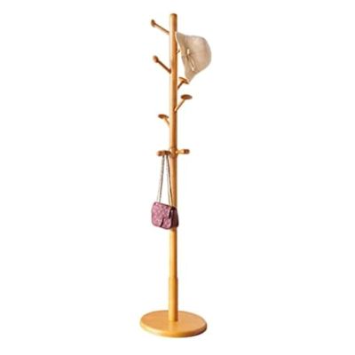 WAGLOS Coat Stand Coat Rack Freestanding With 9 Hooks Coat Stand Solid Wood Coat Tree For Bedroom Hallway Entryway Coat Shelf Space Saver