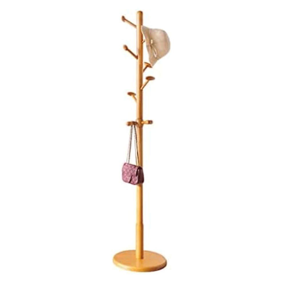 WAGLOS Coat Stand Coat Rack Freestanding With 9 Hooks Coat Stand Solid Wood Coat Tree For Bedroom Hallway Entryway Coat Shelf Space Saver