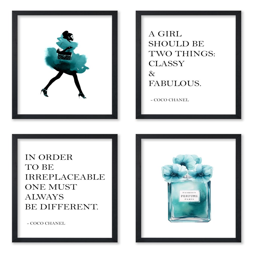 Poster Master 4-Piece Positive Quotes Print - Fashion Poster - African American Art - Chic Gift for Women & Fashionista - Modern Decor for Bedroom or Girl's Room - 11x14 UNFRAMED Wall Art