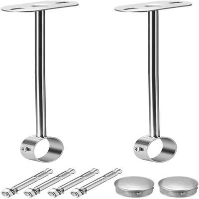 XYWHPGV Ceiling Mount Bracket, Wardrobe Pipe Bracket, 25mm Diameter Shower Curtain Wardrobe Closet Rod Lever Holder Pipe Bracket Pipe Clamp Bracket