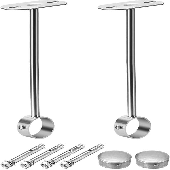 XYWHPGV Ceiling Mount Bracket, Wardrobe Pipe Bracket, 25mm Diameter Shower Curtain Wardrobe Closet Rod Lever Holder Pipe Bracket Pipe Clamp Bracket