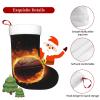 Personalized Burning basketball pictures Christmas Stockings 18" Large Stockings Santa Classic Xmas Fireplace Hanging Stockings for Family Stocking Gifts Holiday Decoration Season Party Decor view 3