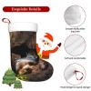 BTCOWZRV Personalized A Little Yorkshire Terrier Christmas Stockings 18" Large Stockings Santa Classic Xmas Fireplace Hanging Stockings for Family Stocking Gifts Holiday Decoration Season Party Decor view 3
