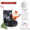 Personalized Black and gray camouflage pattern Christmas Stockings 18" Large Stockings Santa Classic Xmas Fireplace Hanging Stockings for Family Stocking Gifts Holiday Decoration Season Party Decor view 3