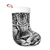 Personalized Black and white leopard face Christmas Stockings 18" Large Stockings Santa Classic Xmas Fireplace Hanging Stockings for Family Stocking Gifts Holiday Decoration Season Party Decor view 1