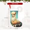 BTCOWZRV Personalized Alpaca on Dark Background Christmas Stockings 18" Large Stockings Santa Classic Xmas Fireplace Hanging Stockings for Family Stocking Gifts Holiday Decoration Season Party Decor view 2