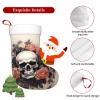 BTCOWZRV Personalized Ancient Skull and Flowers Christmas Stockings 18" Large Stockings Santa Classic Xmas Fireplace Hanging Stockings for Family Stocking Gifts Holiday Decoration Season Party Decor view 3