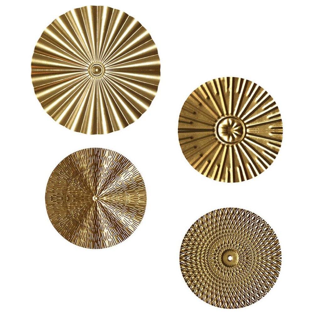 ABOOFAN 4pcs Irregular Metal Wall Art Discs Decorative Wall Decor Easy Installation Modern Living Room Bedroom Decoration