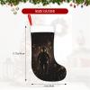 BTCOWZRV Personalized Black Gold Space Christmas Stockings 18" Large Stockings Santa Classic Xmas Fireplace Hanging Stockings for Family Stocking Gifts Holiday Decoration Season Party Decor view 2