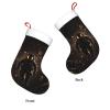 BTCOWZRV Personalized Black Gold Space Christmas Stockings 18" Large Stockings Santa Classic Xmas Fireplace Hanging Stockings for Family Stocking Gifts Holiday Decoration Season Party Decor view 4