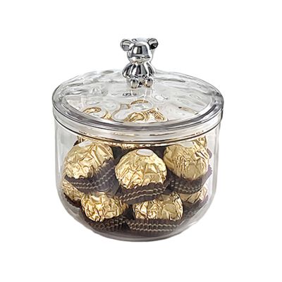Candy Jars with Airtight Bear Handle, Clear Gallon Jar Apothecary Canisters for Cookie Dry Goods Nuts Cereal Seasoning Tea Leaf Container Storage 900/1400ml S