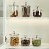 Candy Jars with Airtight Bear Handle, Clear Gallon Jar Apothecary Canisters for Cookie Dry Goods Nuts Cereal Seasoning Tea Leaf Container Storage 900/1400ml S view 3