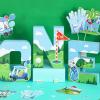 Fangleland Golf One Letter Sign, 1st Birthday Table Decorations, Large Number One Cake Smash Photo Props, Golf Ball Freestanding Paper Mache Letters for One Year Old Party Supplies view 2
