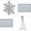 Luxshiny Christmas Tree Topper Glitter Snowflake Treetop Decorations Xmas Wire Tree Top Ornament for Winter Holiday Home Decor Indoor Outdoor Silver view 3