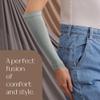 femple Arm Cover | For Muslim Women Islamic Jersey Muslim Arm Cover | Sun UV Protection Hijab Oversleeve (Gray Green) view 3