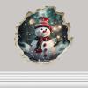 Christmas Snowman in Hole Sticker - 3D Hole Wall Decal, Kids Room, Classroom, Home, Bedroom, Livingroom, Bookcase, Size - 5'' X 5'' view 1