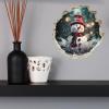Christmas Snowman in Hole Sticker - 3D Hole Wall Decal, Kids Room, Classroom, Home, Bedroom, Livingroom, Bookcase, Size - 5'' X 5'' view 2