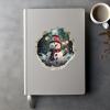 Christmas Snowman in Hole Sticker - 3D Hole Wall Decal, Kids Room, Classroom, Home, Bedroom, Livingroom, Bookcase, Size - 5'' X 5'' view 3