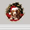 Christmas Puppy in Hole Sticker - 3D Hole Wall Decal, Kids Room, Classroom, Home, Bedroom, Livingroom, Bookcase, Size - 5'' X 5'' view 1