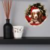 Christmas Puppy in Hole Sticker - 3D Hole Wall Decal, Kids Room, Classroom, Home, Bedroom, Livingroom, Bookcase, Size - 5'' X 5'' view 2
