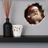 Christmas Santa in Hole Sticker - 3D Hole Wall Decal, Kids Room, Classroom, Home, Bedroom, Livingroom, Bookcase, Size - 5'' X 5'' view 2