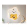 SYALEO Decorative Night Light Wall Clock Non Ticking Luminous Flower Shape Dimmable Art Clock Bear Pattern Decorative Painting W/Remote Control for Kid's Room Hotel Reloj de Pared view 1