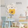 SYALEO Decorative Night Light Wall Clock Non Ticking Luminous Flower Shape Dimmable Art Clock Bear Pattern Decorative Painting W/Remote Control for Kid's Room Hotel Reloj de Pared view 2
