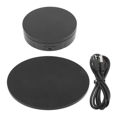 Electric Rotating Display Stand, 2 in 1 Rotating Display Stand Mute Rotating Jewelry Display Turntable for Watch Cosmetics Photography(Black)
