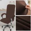Chair Protectors Chair Covers Computer Office Chair Cover,Stretch Velvet Plush Armchair Slipcovers with Armrest,Removable Stretchable Universal Desk Chair Covers Rotating Chair,NOT Chair-Grey||XL ( Co view 4