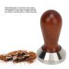 Coffee Tamper Espresso Press, 304 Stainless Steel Flat Base, Wooden Handle for Coffee Grounds Barista Espresso Machines Accessory, Detachable Comfortable Grip (58mm) view 2