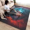 Wolf Rug 4x6 ft, Fire and Ice Wolf Area Rug, 3D Animal Rugs for Living Room Bedroom, Wildlife Carpet, Kids Room Decor for Boys Girls, Washable Non Slip Soft Low Pile Indoor Area Rugs view 4