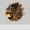 Christmas Tree in Hole Sticker - 3D Hole Wall Decal, Kids Room, Classroom, Home, Bedroom, Livingroom, Bookcase, Size - 5'' X 5'' view 1