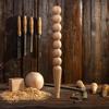 Beech Farmhouse Wood Table Leg - Unfinished - DIY Furniture - Turned Wooden Leg (30 Inch / 75 cm) view 2