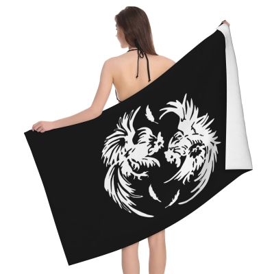 Byoblu Roosters Fighting Beach Towel Absorbent Bathroom Towels Beach Towels Oversized Super 32x52 Inch