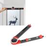 Cutting Angle Gauge, Miter Saw Protractor with 2 Scribing Needles Angle Measurement Finder Cutting Tool with Bubble, Protractors (Black Red) view 3