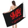 Byoblu Wales Welsh Dragon Yard Flag Beach Towel Absorbent Bathroom Towels Beach Towels Oversized Super 32x52 Inch view 1