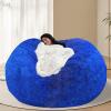 BCU 7FT Big Bean Bag for Adults Kids Without Filling Oversized Bean Bag Chair Cover for Stuffed Animal Storage, Royal Blue view 1