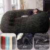 BCU 7FT Big Bean Bag for Adults Kids Without Filling Oversized Bean Bag Chair Cover for Stuffed Animal Storage, Royal Blue view 2
