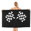 Byoblu Race Checkered Racing Flag Beach Towel Absorbent Bathroom Towels Beach Towels Oversized Super 32x52 Inch view 2