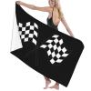 Byoblu Race Checkered Racing Flag Beach Towel Absorbent Bathroom Towels Beach Towels Oversized Super 32x52 Inch view 4