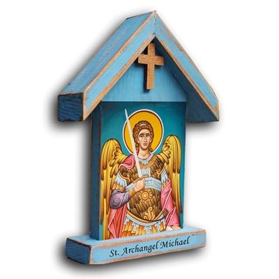 HABAKUK Art Saint Archangel Michael, st Michael Statue, Home Altar, Catholic Shrine (Large: 8.2x5.1 in (21x13 cm))