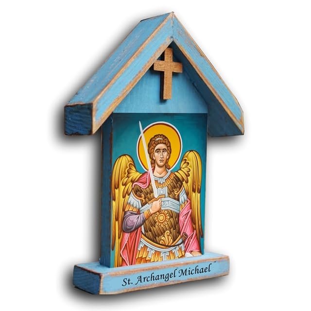 HABAKUK Art Saint Archangel Michael, st Michael Statue, Home Altar, Catholic Shrine (Large: 8.2x5.1 in (21x13 cm))
