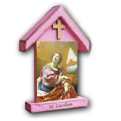 HABAKUK Art St Cecilia icon, Saint Cecilia, gift for musician, musical gift, christian home, music patron (LARGE: 8.2x5.1 in (21x13 cm))