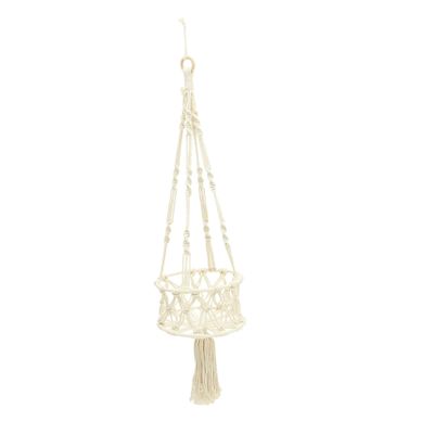 GOOHOCHY Hanging Rope Fruit Basket Macrame Wall-Mounted Storage Decorative Organizer for Kitchen Home Stylish Hanging Basket for Fruits Veggies Housewarming