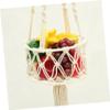 GOOHOCHY Hanging Rope Fruit Basket Macrame Wall-Mounted Storage Decorative Organizer for Kitchen Home Stylish Hanging Basket for Fruits Veggies Housewarming view 4