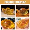 Ciieeo Crystal Lucky Ingot Yuan Bao Figurine 2024 Wealth Luck Ingot Chinese Cat Waving Arm Crystal Figurines Figurine Chinese Sculpture Decor Office China Style view 4