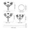 1set Stainless Steel Funnel for Kitchen with Cleaning Brushes Easy to Maintain Versatile for Oils Powders Sturdy Reinforced Design for Bottles Canning view 4