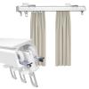 Ceiling Track Set for Curtains, Ceiling Curtain Track, Curtain Track Ceiling Wall Black Mounted, Heavy Duty 2m Sliding Shower Curtain Rail, Room Divider, can Be Used in Windows, Bedrooms (Color : WHI view 1