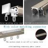 Ceiling Track Set for Curtains, Ceiling Curtain Track, Curtain Track Ceiling Wall Black Mounted, Heavy Duty 2m Sliding Shower Curtain Rail, Room Divider, can Be Used in Windows, Bedrooms (Color : WHI view 3